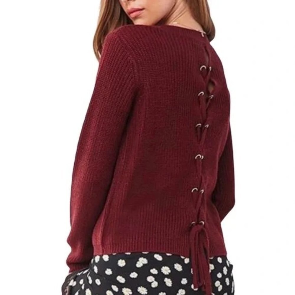 NWT Ambiance Apparel Ribbed Knit‎ Sweater in Red Size Small